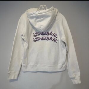 Champion Reverse Weave Logo Hoodie White - S